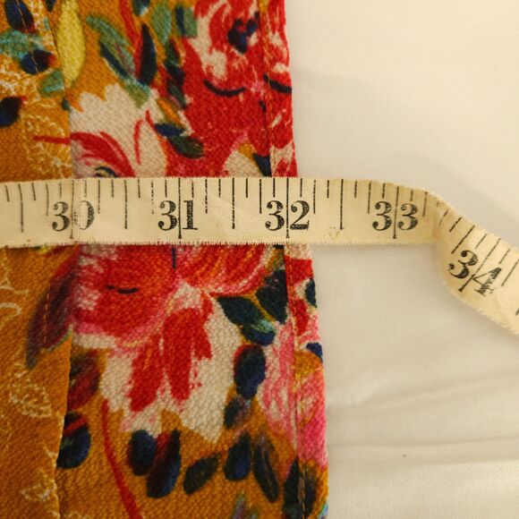 Fig and Flower Anthropologie Womens 2X Orange Colorful Floral 3/4 Sleeve Blouse - Picture 7 of 7
